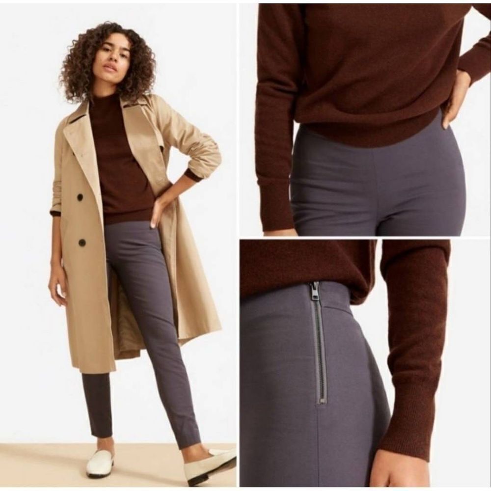 Everlane slate grey side zip stretch work pants sz 4